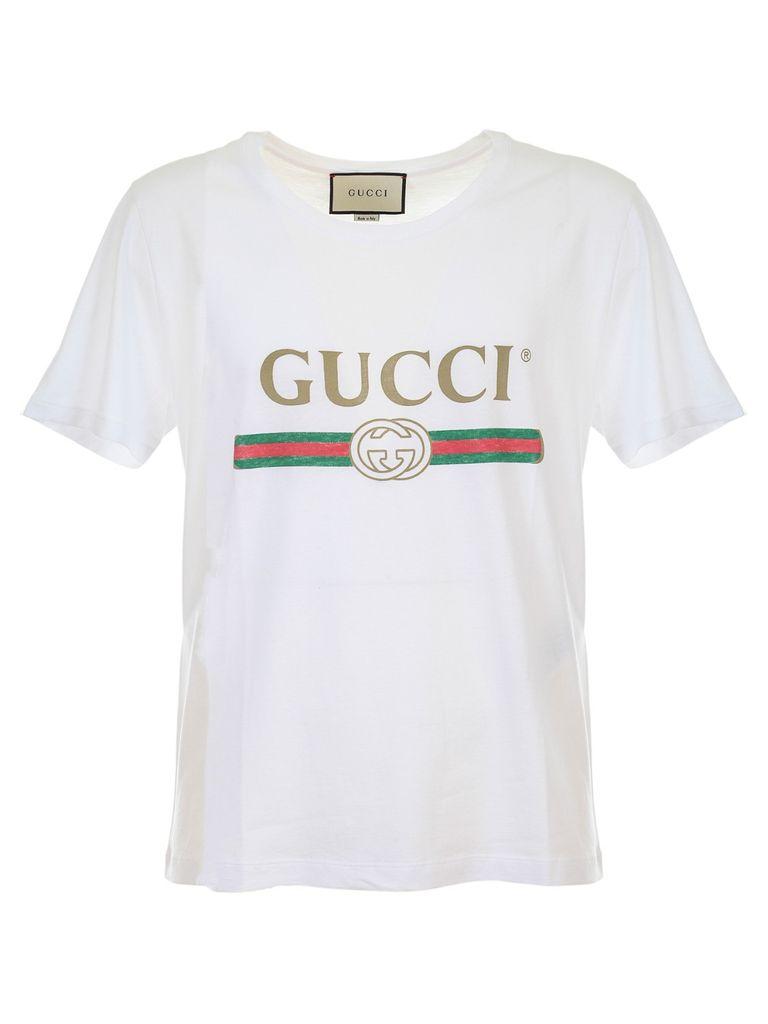 Gucci Cotton White Classic Logo T-shirt for Men - Save 74% - Lyst