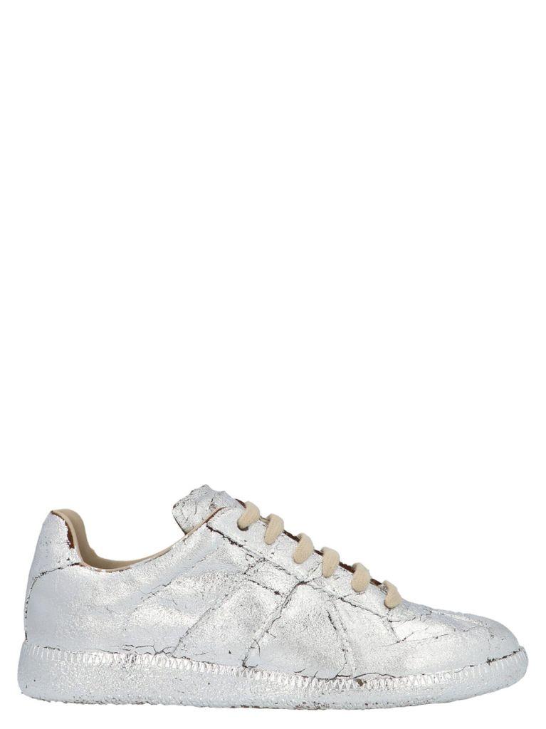 maison margiela silver sneakers