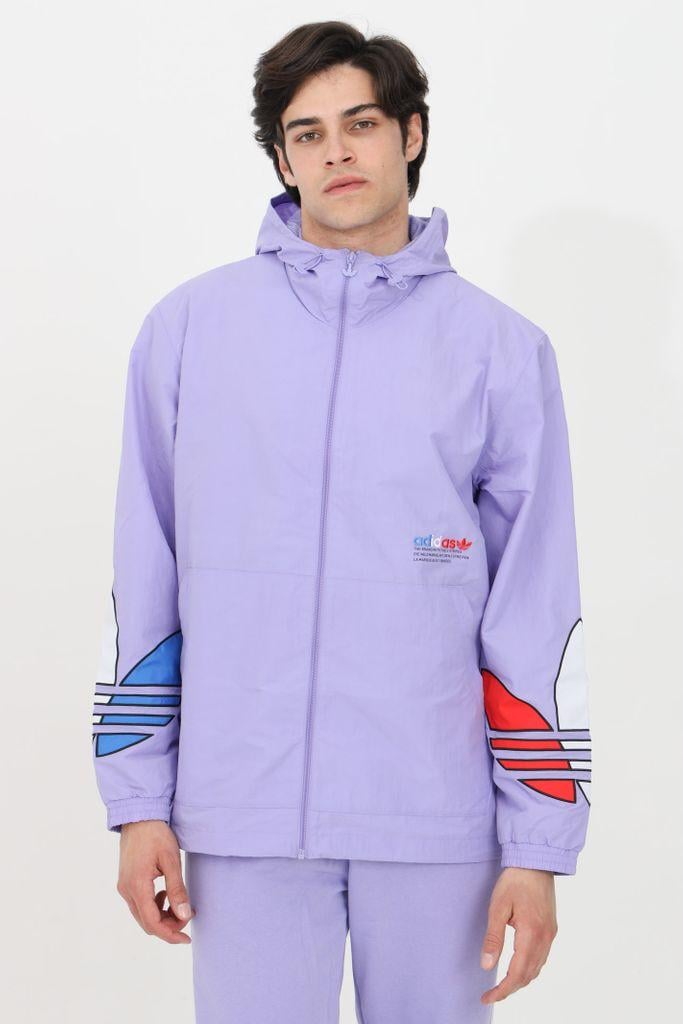 adidas Synthetic Tricolor Windbreaker Zipped in Purple for Men | Lyst