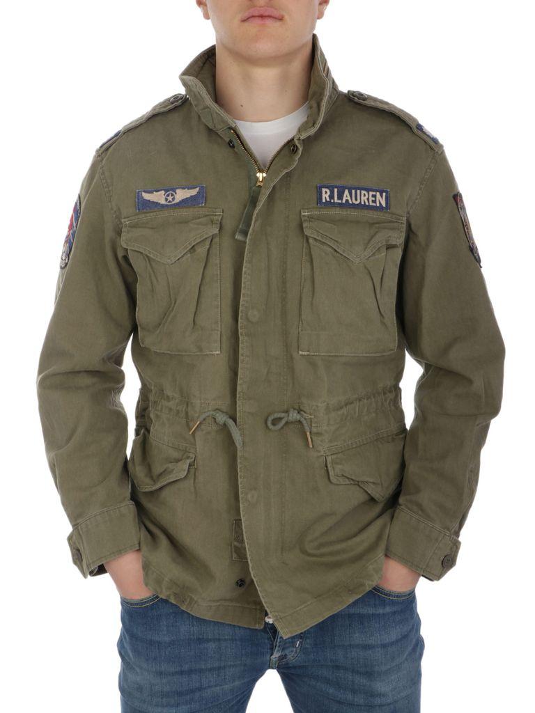 olive green polo jacket