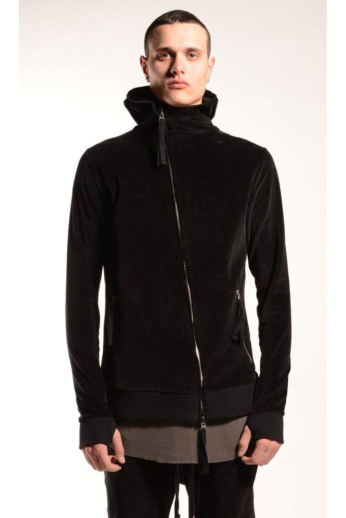 Thom Krom Velvet Hooded Jacket Black for Men - Lyst