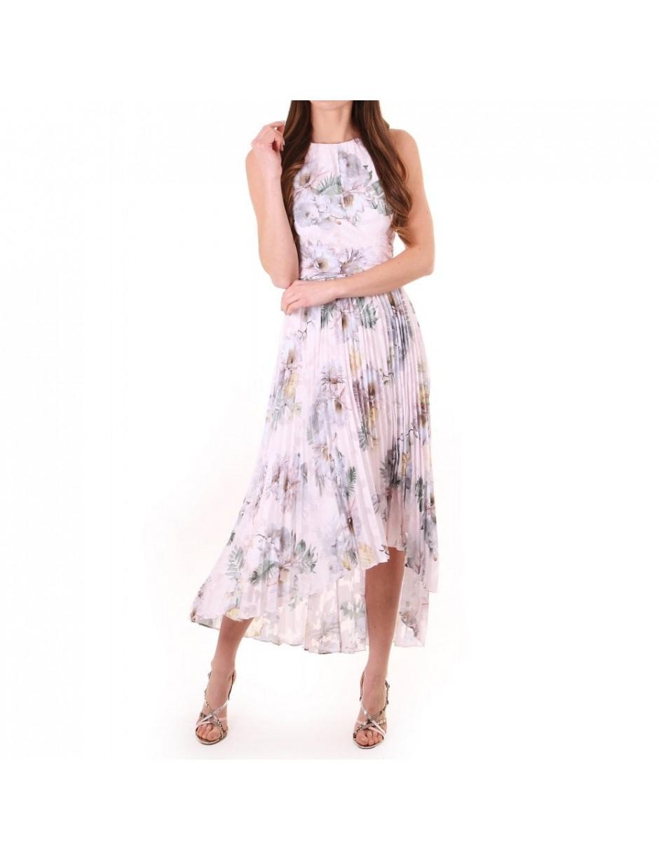 Ted Baker Womens Daniiey Woodland Pleated Maxi Dress in Pink - Lyst