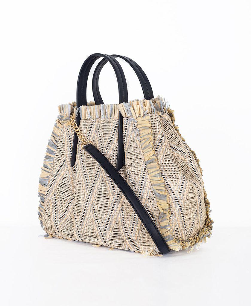 Manila Grace Borsa Doris Small Con Frange B830zj in Silver (Metallic) | Lyst