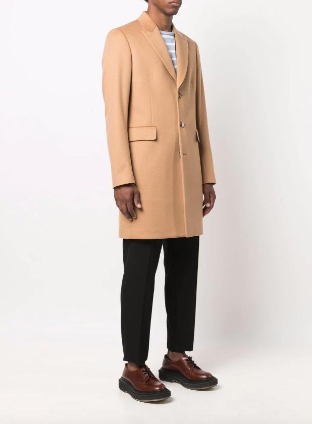 Paul Smith Camel Wool-cashmere Epsom Coat in Brown (Natural) for Men | Lyst
