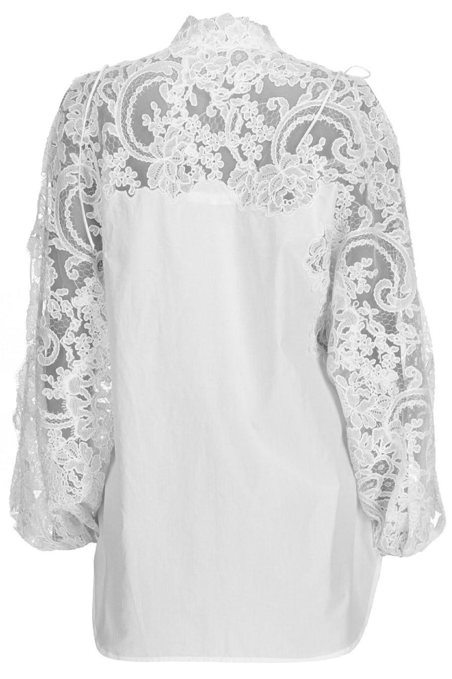 Ermanno Scervino Long Sleeve Button Up Shirt With Lace in White | Lyst