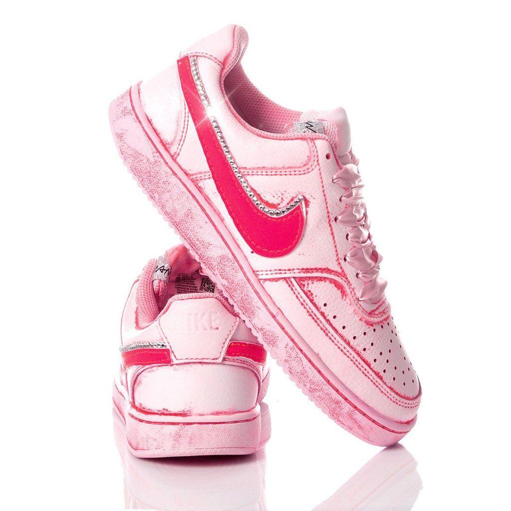 Nike Leather Sneakers in Pink - Lyst
