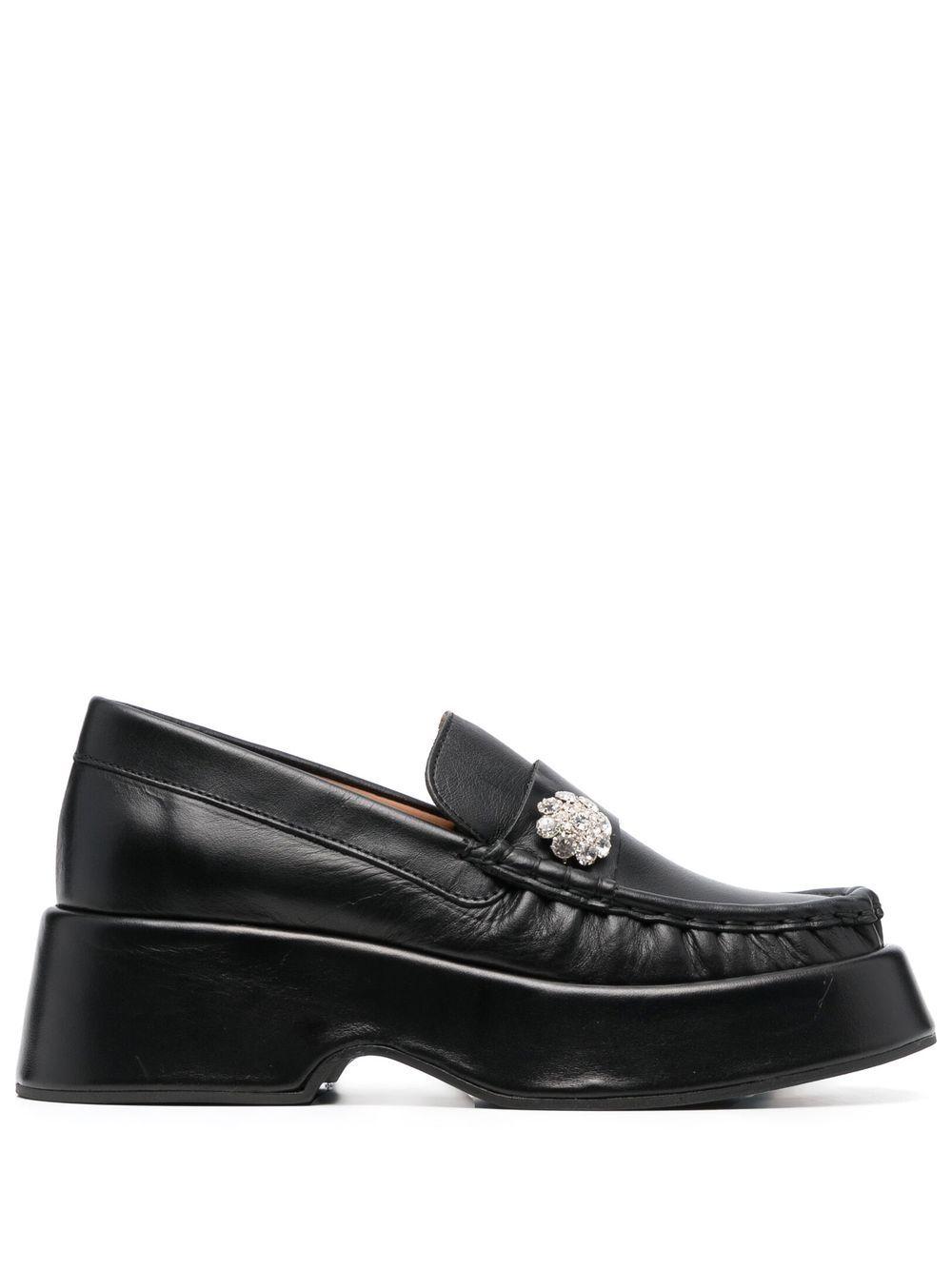 Ganni Retro Flatform Jewel Loafer in Black Lyst