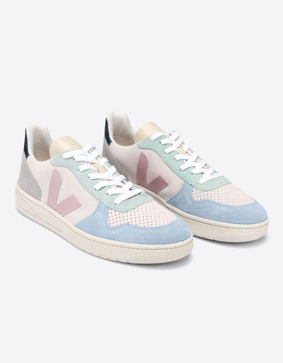 Veja V-10 Suede Multicolor/Natural-Babe - VX032495B | Sneaker District