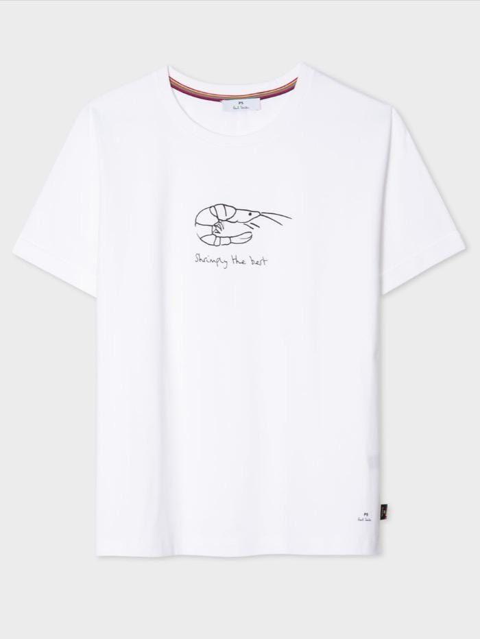 Paul Smith "shrimply The Best" Organic Cotton T-shirt W2r-179v-ep2250 in  White - Lyst
