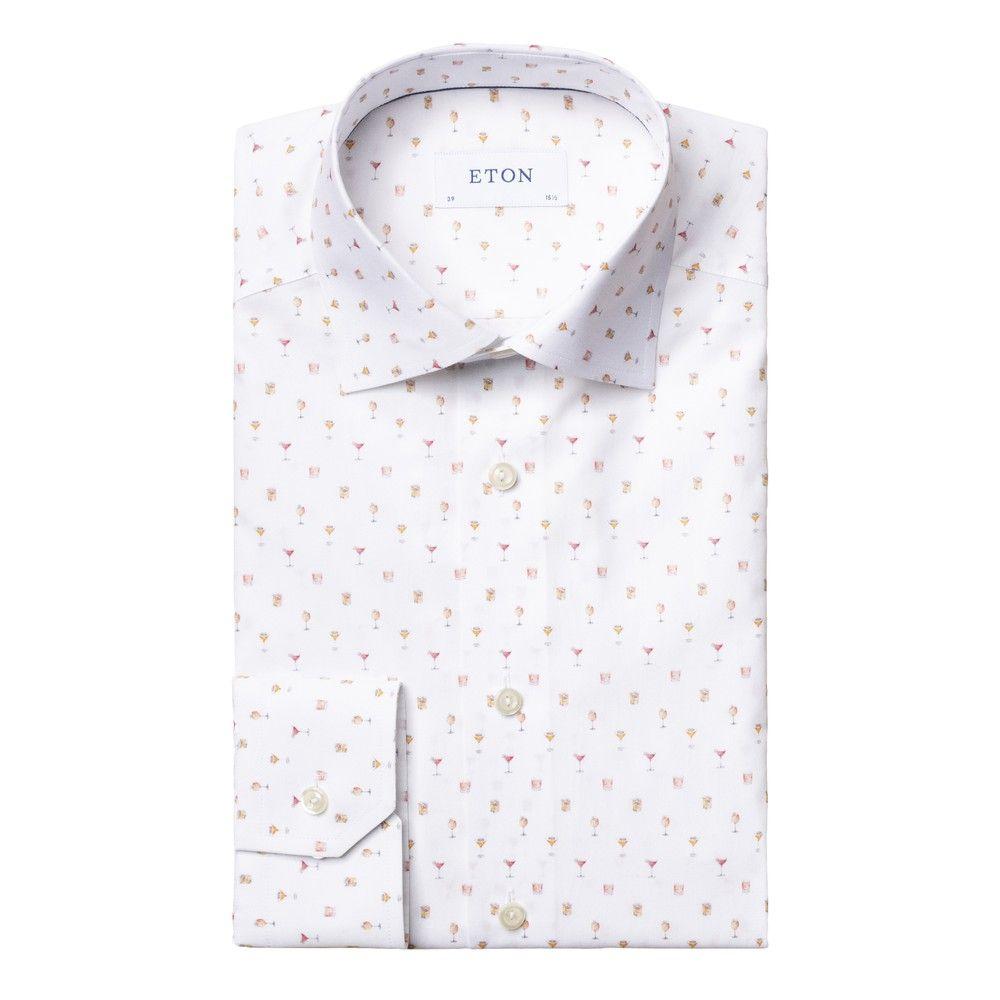 Eton Cocktail Print Poplin Shirt in 