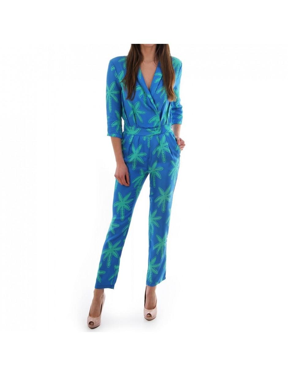 FABIENNE CHAPOT Synthetic Gigi Palm Tree Print Jumpsuit in Blue - Lyst