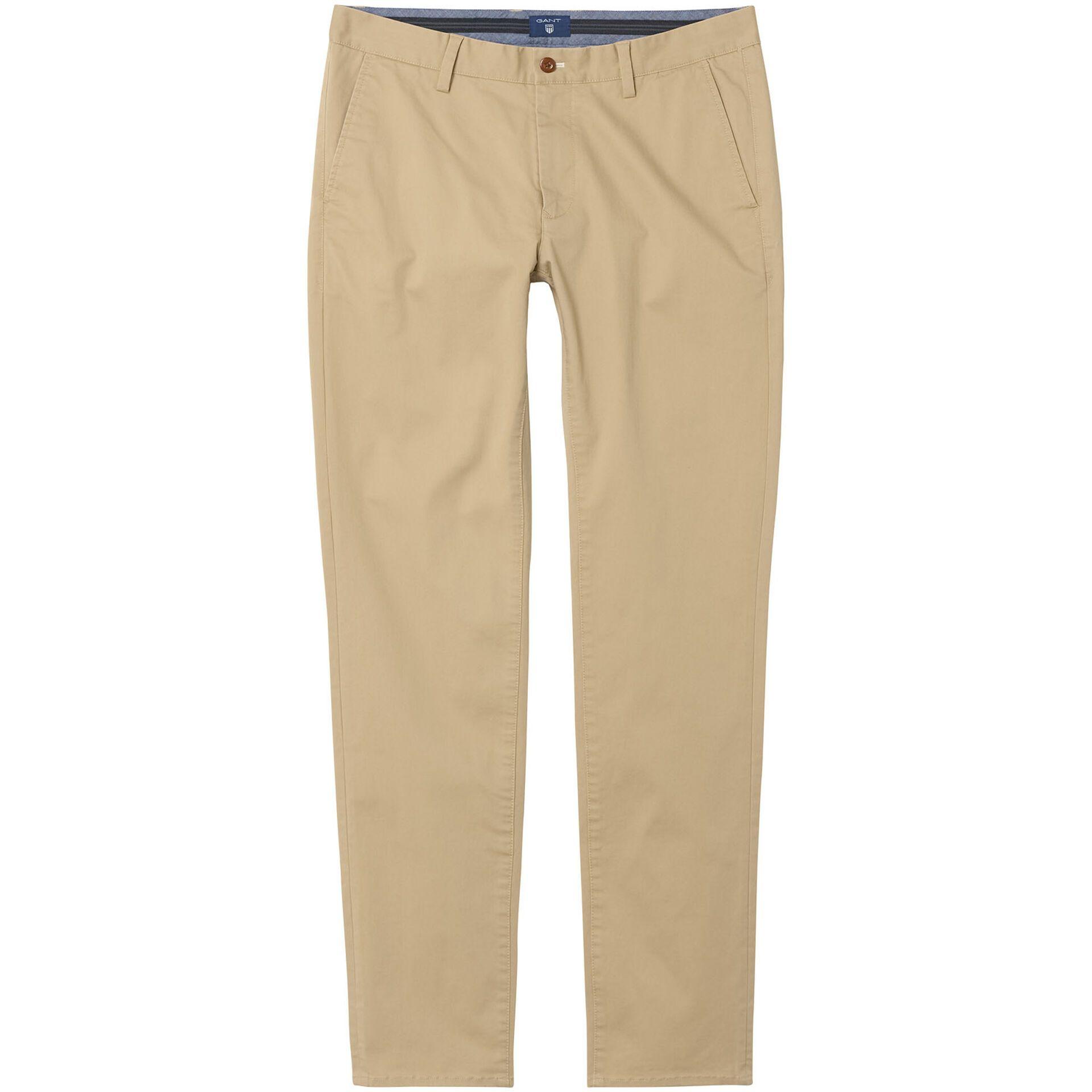 GANT Cotton Dark Khaki Hallden Slim Fit 