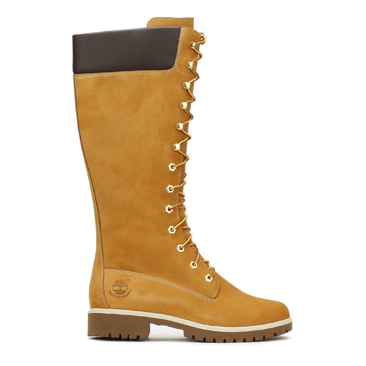 Timberland 14 Inch Premium Wheat Leather Boots in Brown | Lyst