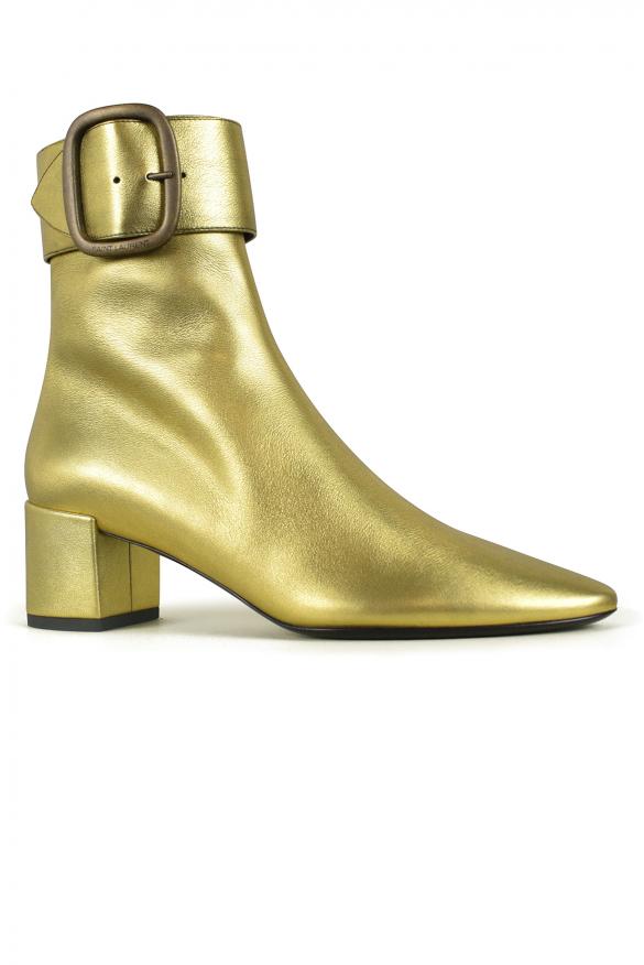 Saint Laurent Leather Joplin 50 Ankle Boots in Gold (Metallic) | Lyst