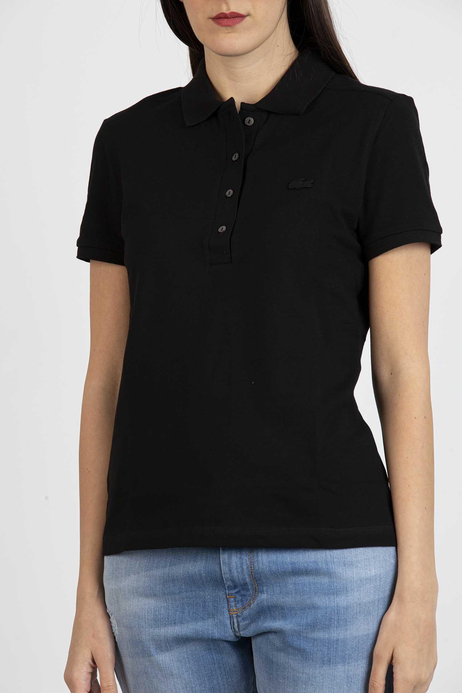 Lacoste Polo Donna Strech in Black | Lyst