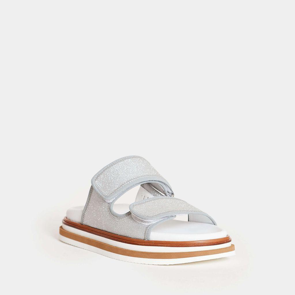 Hogan Ciabatta In Glitter Argetno Con Strappi in Silver (Metallic) | Lyst