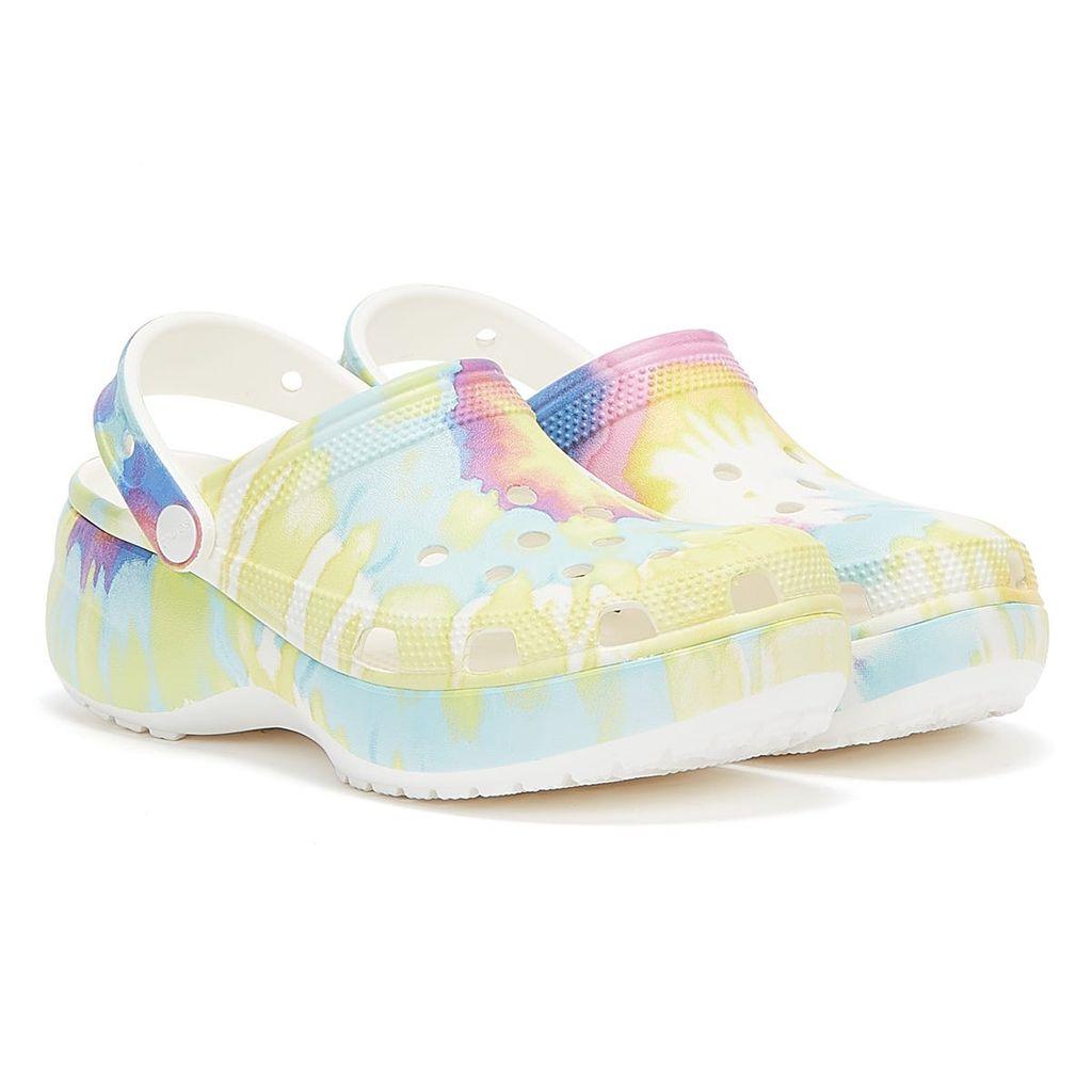 platform tie dye crocs