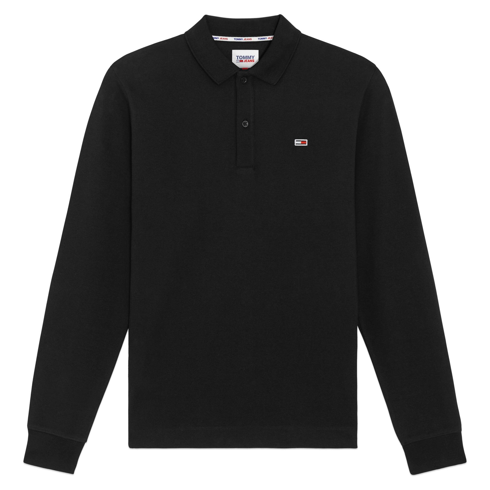 Tommy Hilfiger Tommy Jeans Long Sleeve Classics Polo in Black for Men | Lyst