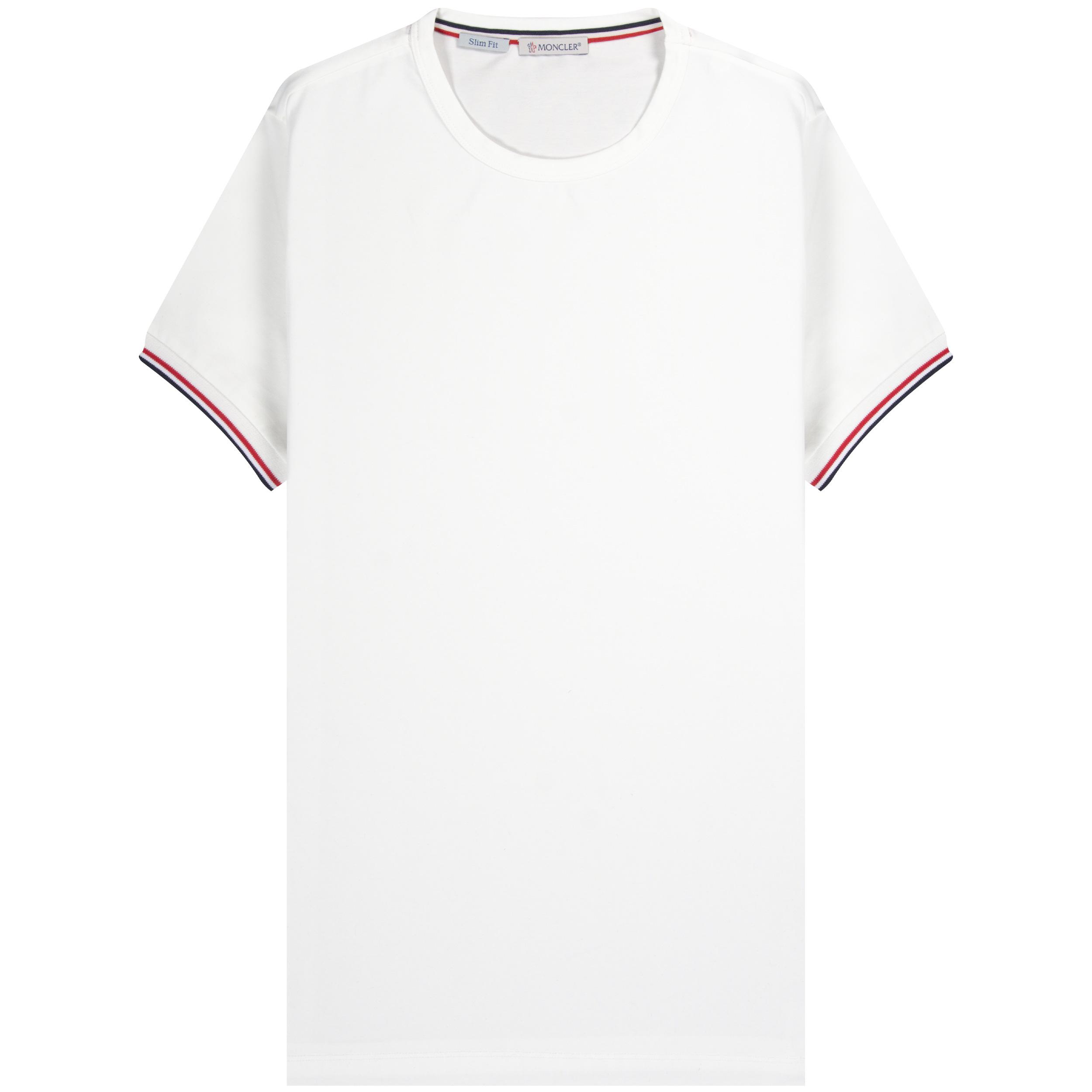 Moncler Cotton 'arm Logo' Slim Fit Classic T-shirt White for Men | Lyst