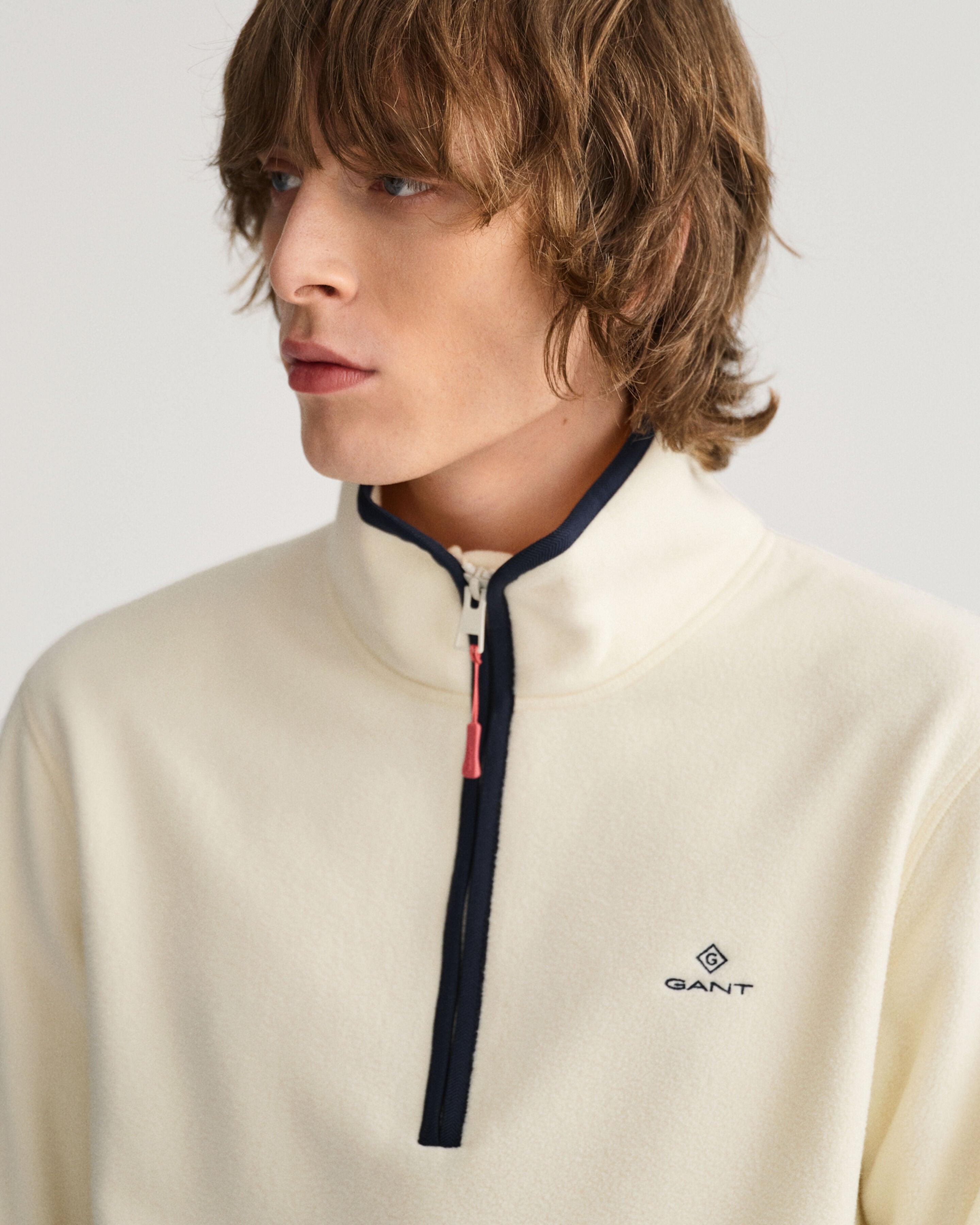 GANT Cream Light Fleece Half-zip 