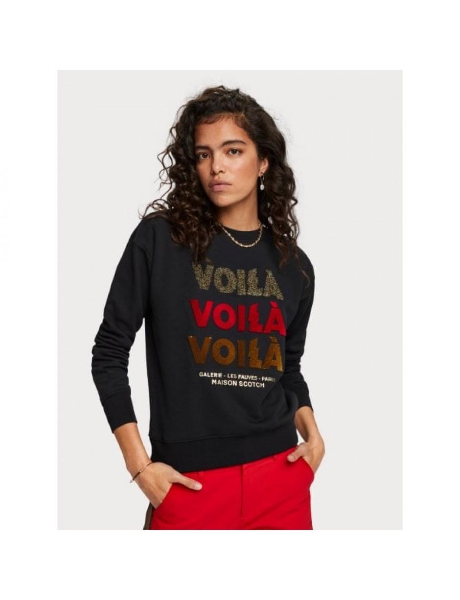 Scotch & Soda Cotton Scotch & Soda Voila Logo Sweater in Black | Lyst Canada