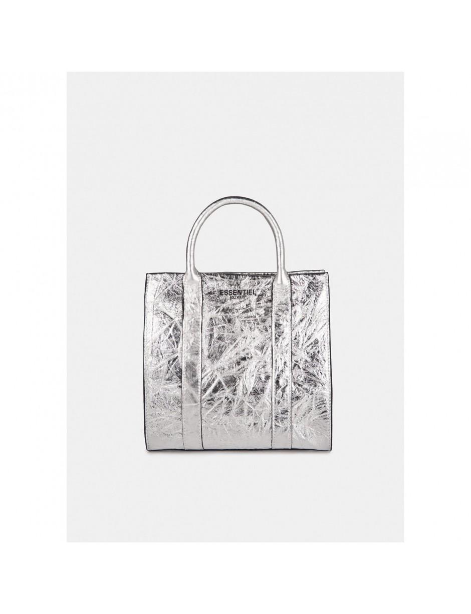 silver leather shoulder bag