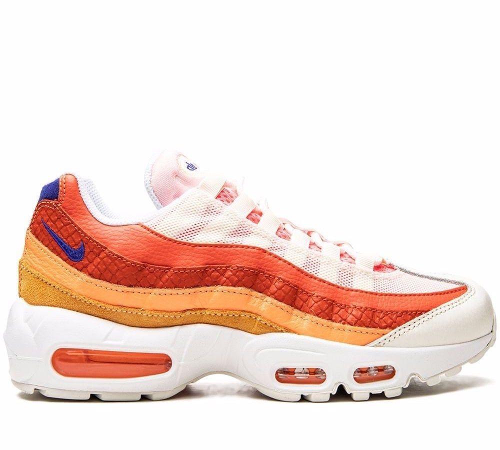 nike air max 95 tm trainers in white and orange