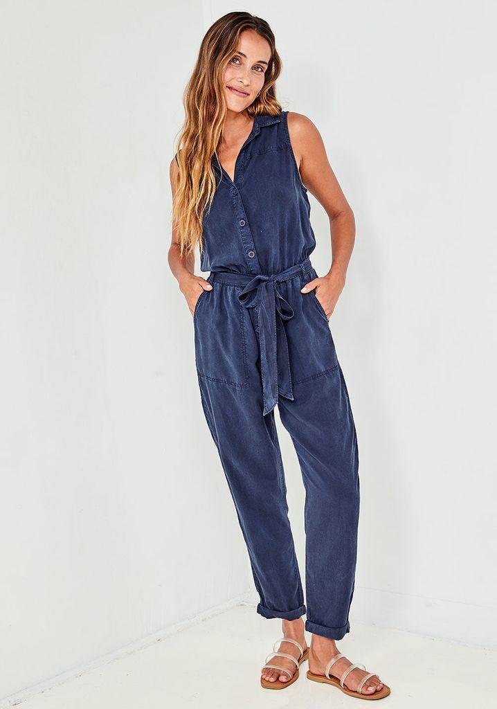 Bella Dahl Sleeveless Belted Jumpsuit 
