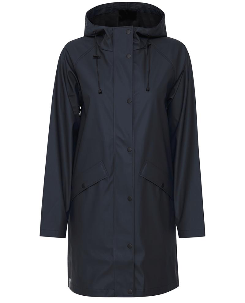 Ichi Synthetic Tazi Navy Rain Jacket in Black | Lyst