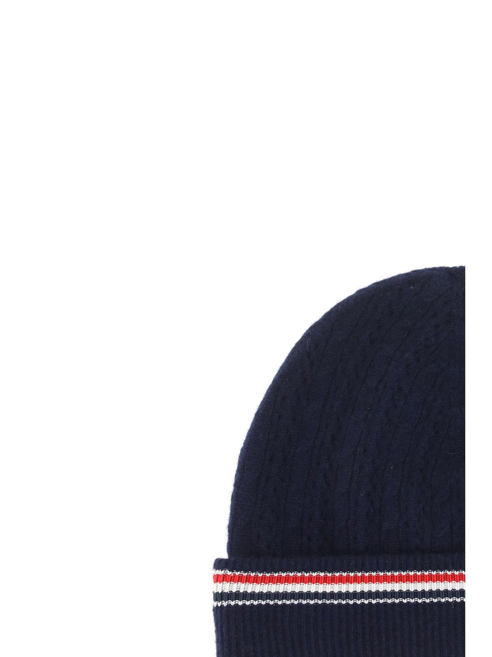 Womens Accessories Hats Thom Browne Cashmere Pointelle Beanie Hat in Blue 