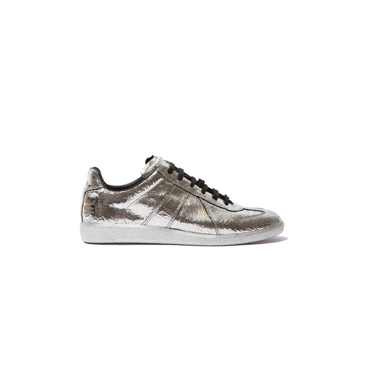 Maison Margiela Leather Replica Mirror Sneakers in Silver (Gray) for Men |  Lyst