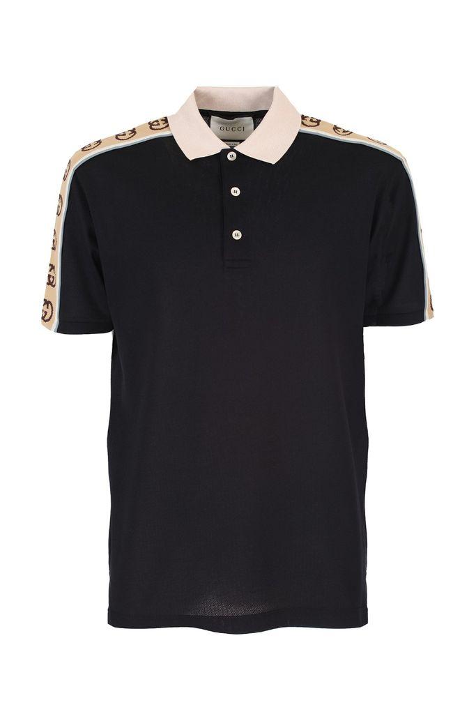 Gucci Cotton Polo Shirt in Black for Men - Lyst