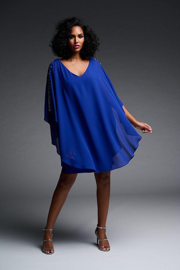 Joseph Ribkoff Sapphire Chiffon Overlay 