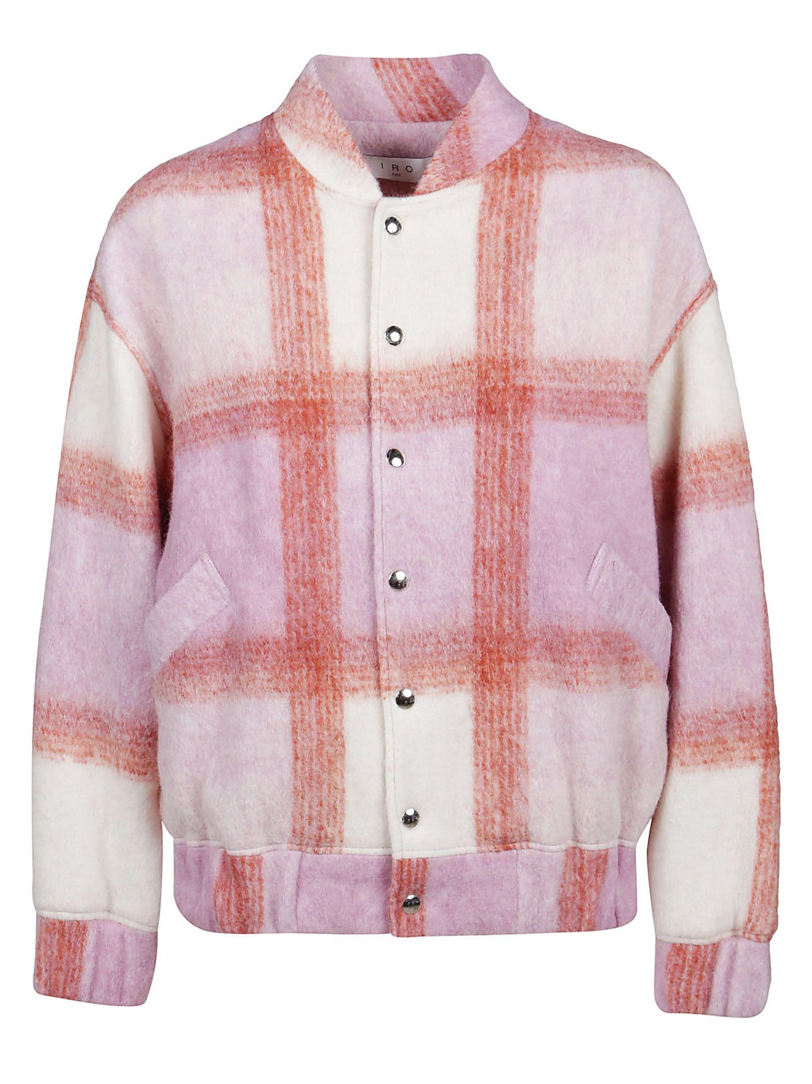 IRO Wool Lahiana Checked Jacket in White (Pink) - Save 38% | Lyst