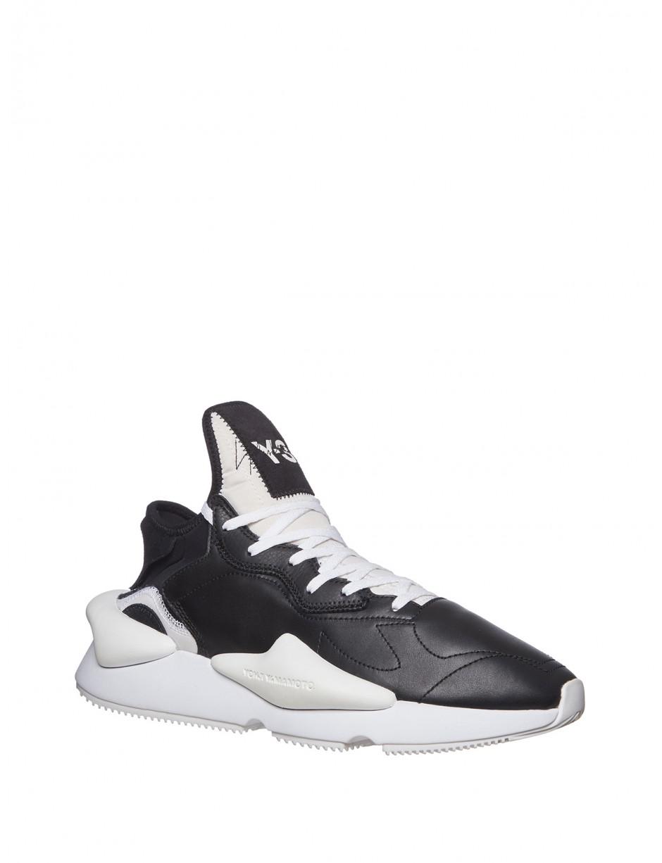Y-3 Leather Y3 Kaiwa Black Sneakers for Men | Lyst