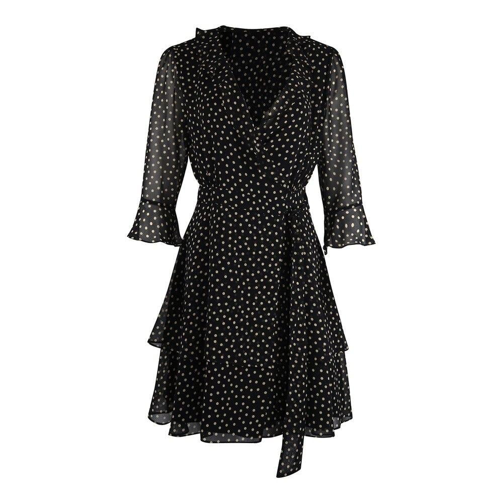 spotted wrap dress