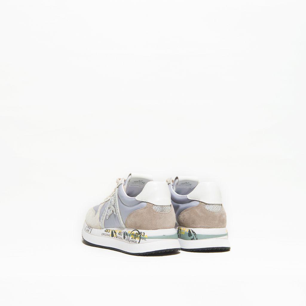 Premiata Sneaker Donna Modello Tris In Tessuto E Suede Grigio Logo Argento  in Grey (Gray) | Lyst