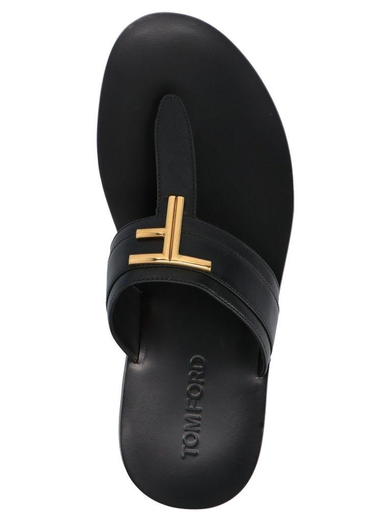 Tom Ford Leather Sandals in Black for Men - Save 16% | Lyst
