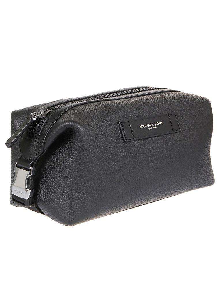 Michael Kors Leather Buckle Detail Wash Bag in Black for Men | Lyst