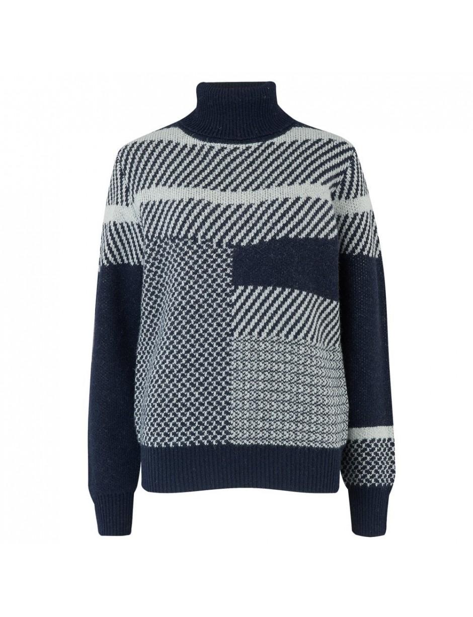Cecilie Copenhagen Wool Gonzo Navy Sweater in Blue - Lyst