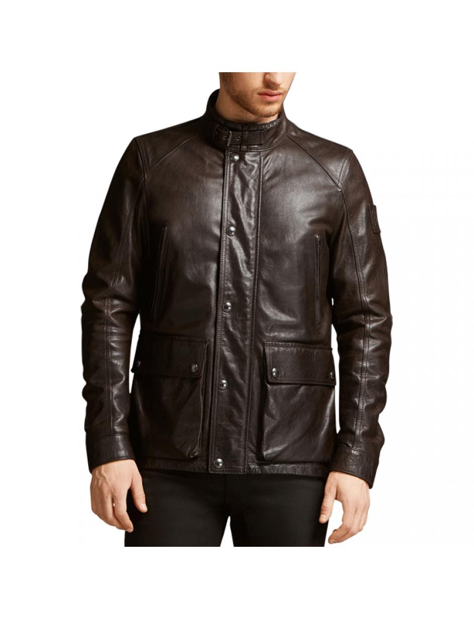 Belstaff Tourmaster Leather Jacket in Brown for Men - Lyst