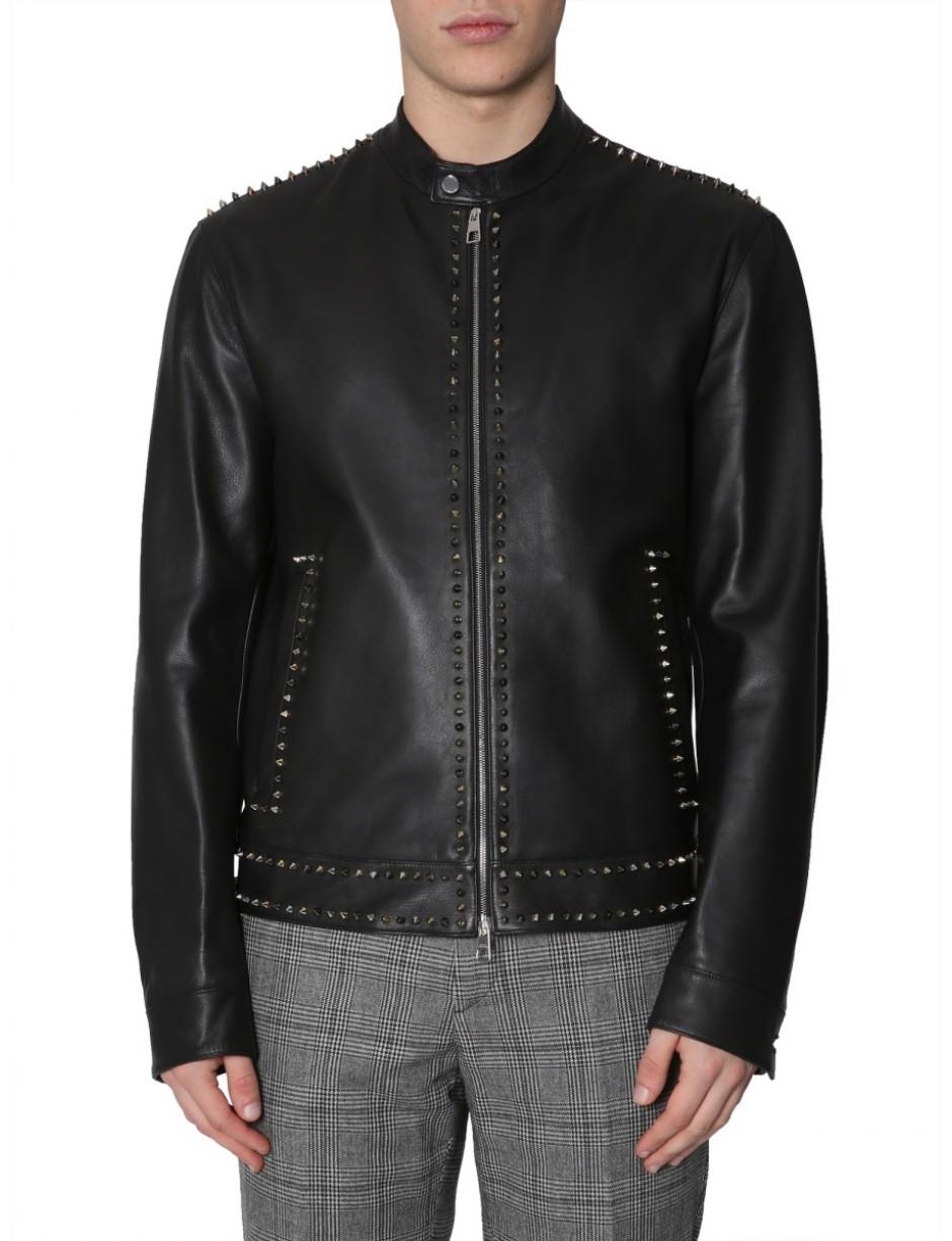 versace leather coat