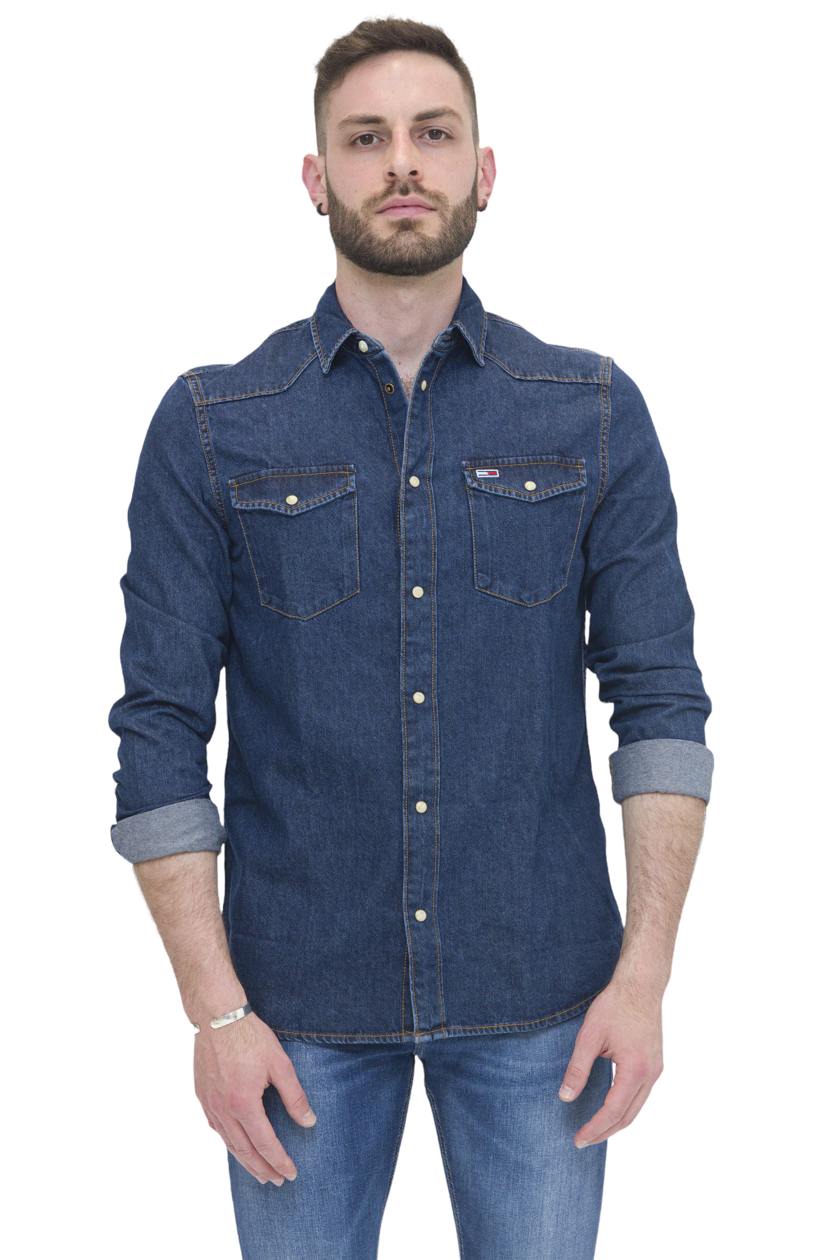 Tommy Hilfiger Camicia Di Jeans Western in Blue for Men | Lyst