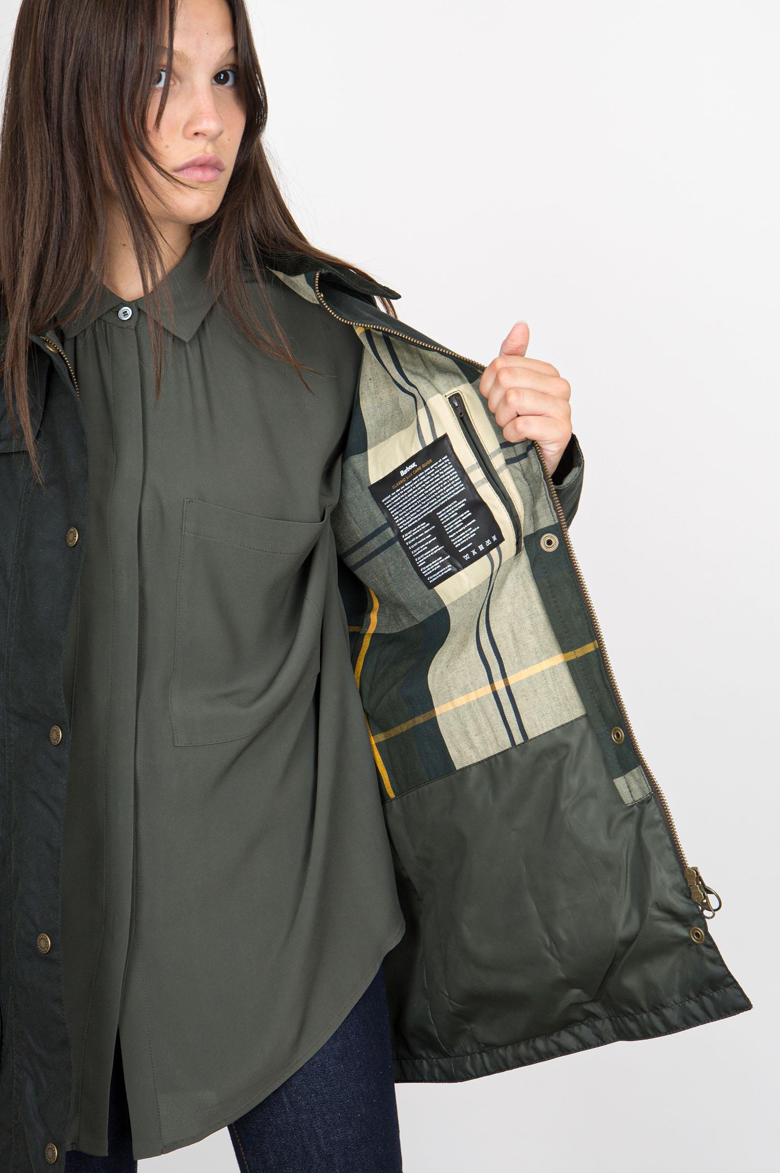 Barbour Tain Wax Jacket Sage in Black | Lyst