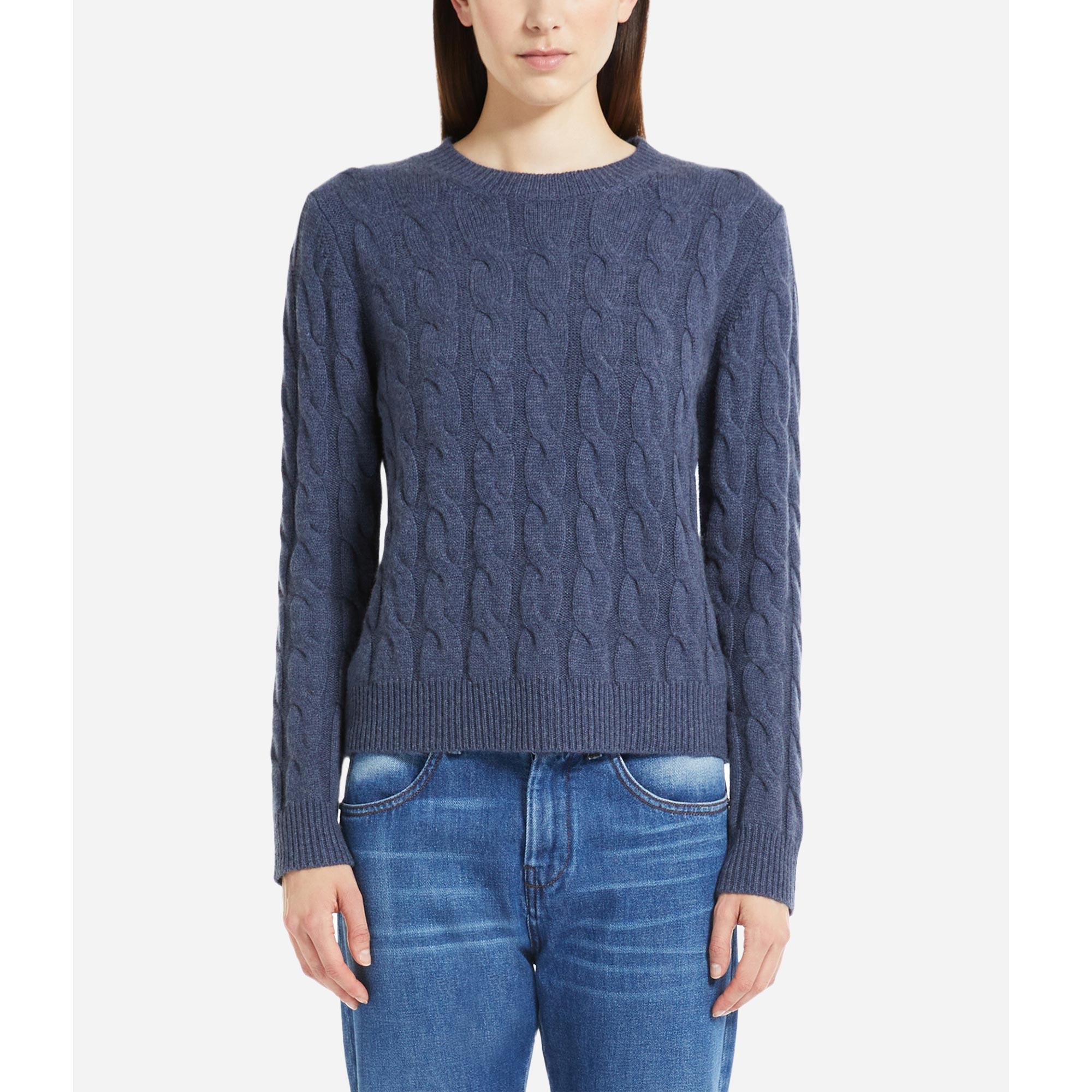 Womens Jumpers and knitwear Max Mara Jumpers and knitwear Max Mara Mondo Cashmere And Silk Sweater in Blue 