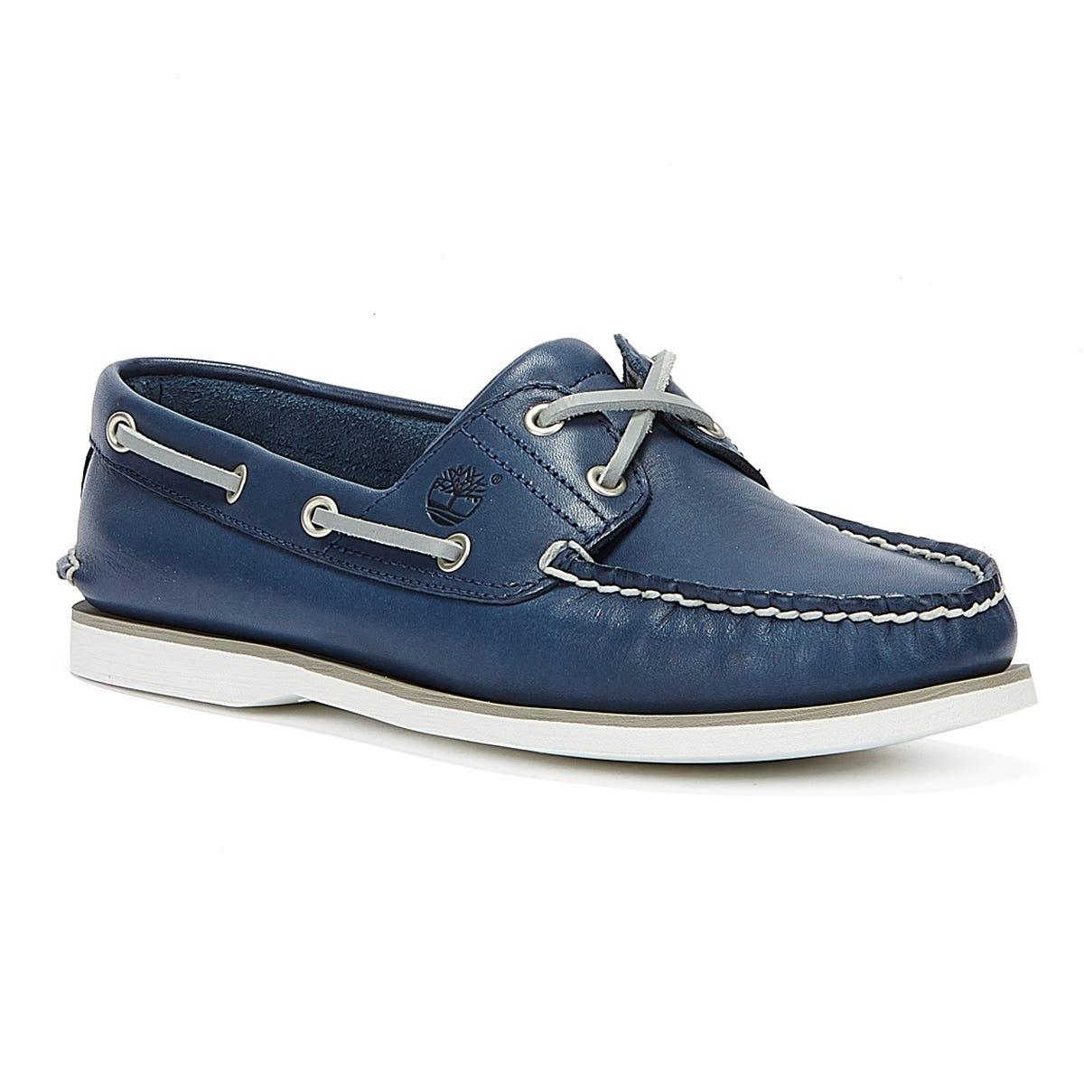 Timberland Classic Boat Full Grain Dark Shoes in Blue for Men | Lyst