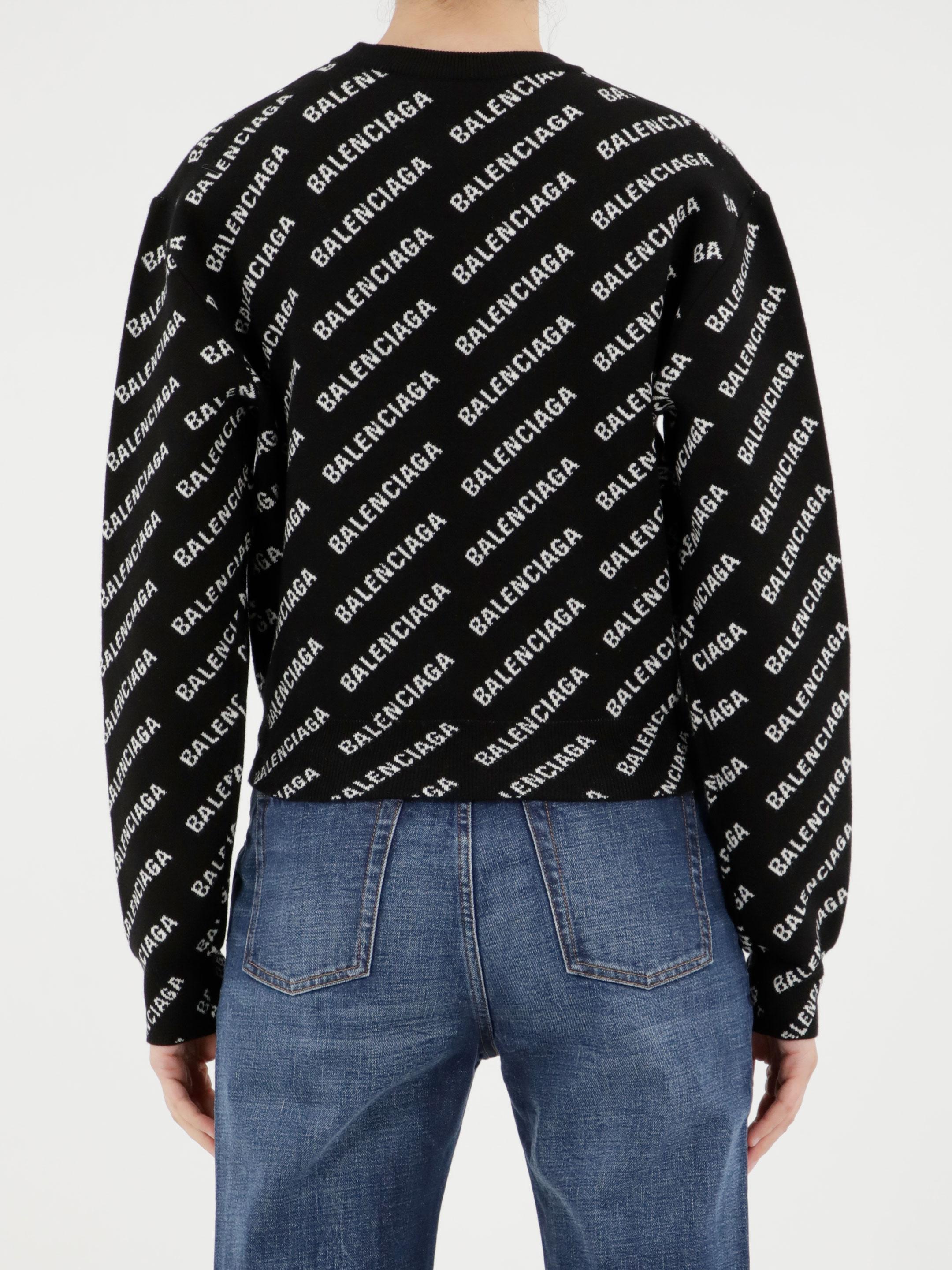 Balenciaga Mini Pullover With Logo in Black/White (Black) - Save 46% | Lyst