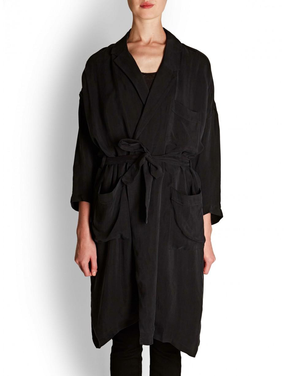 American Vintage Mea Kimono Coat in Black - Lyst