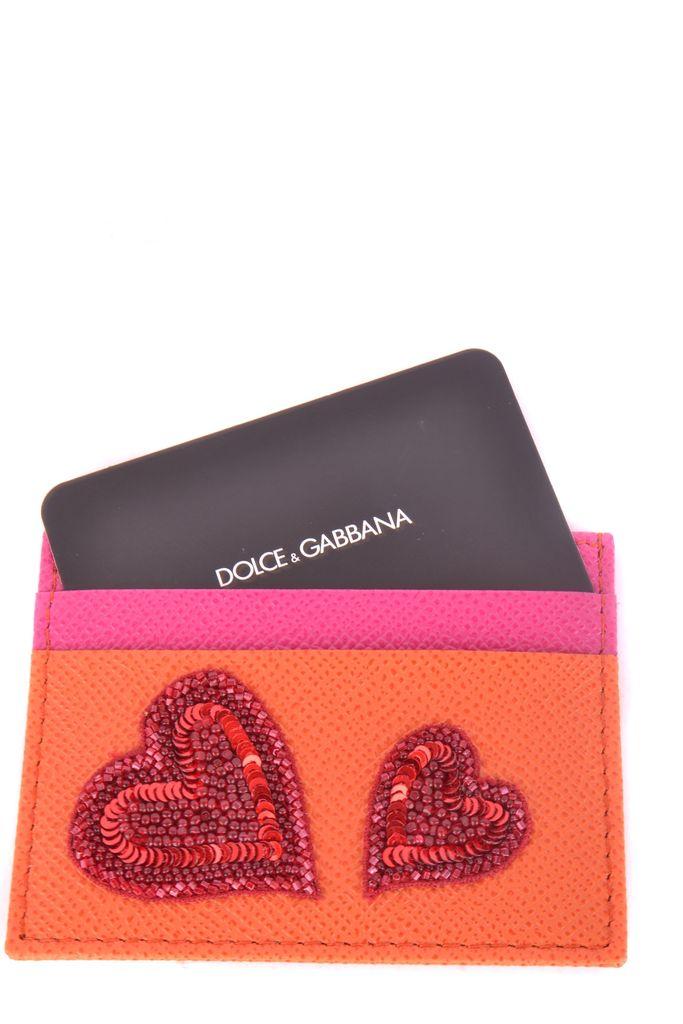 Dolce & Gabbana Card Holder In Orange in Pink - Lyst