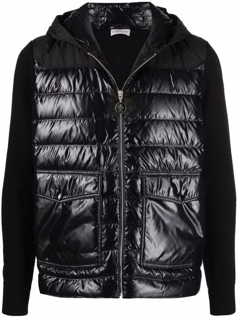 Moncler Cotton Padded Hooded Jacket Black for Men - Save 18% | Lyst